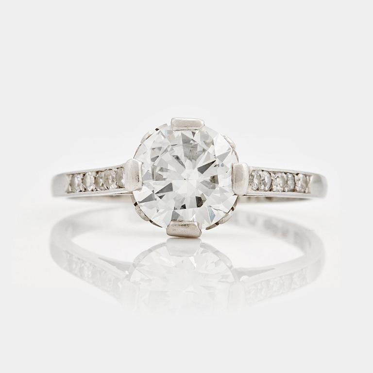 A ring set with an old-cut diamond.