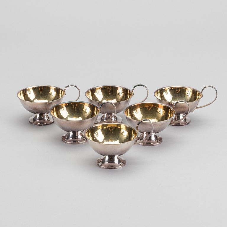 A SET OF 6 SWEDISH 1960s SILVER CUPS.