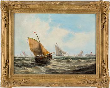 OKÄND KONSTNÄR, olja på duk, otydligt signerad. 1800-talets andra hälft.