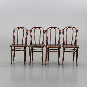 FOUR BENTWOOD CHAIRS FROM WILHELM FREUD LEMBERG, CA 1900.