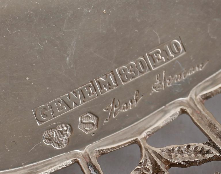 SILVERFÖREMÅL, 8 delar, mestadels Gewe, Stockholm, 1970-tal. Total vikt ca 1156 gram.