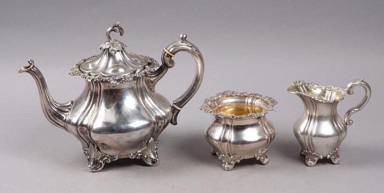 TESERVIS, 3 delar. Silver. Nyrokoko, Wilkens, Tyskland.