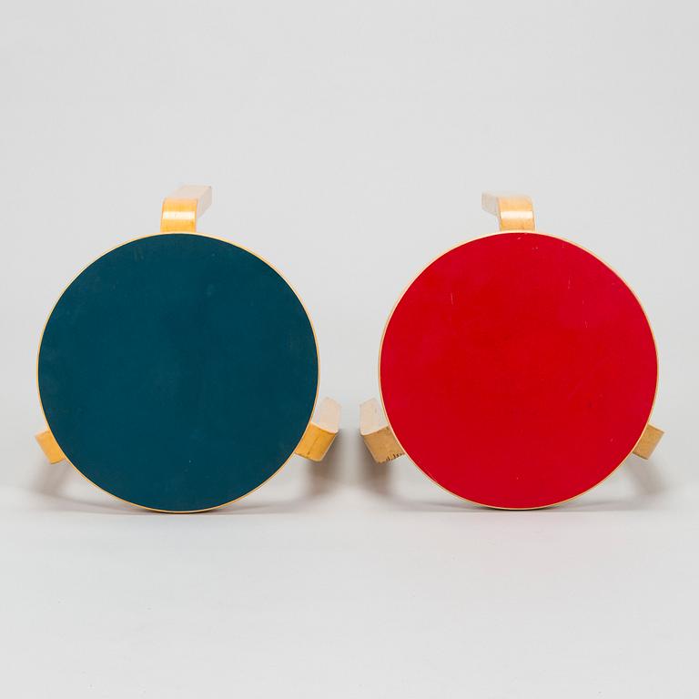 Alvar Aalto, pallar, 2 st, modell 60, Artek, 1960-tal.