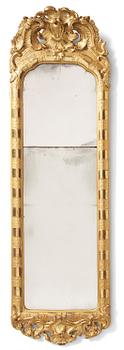94. A rococo giltwood pier glass, Stockholm, later part 18th century.