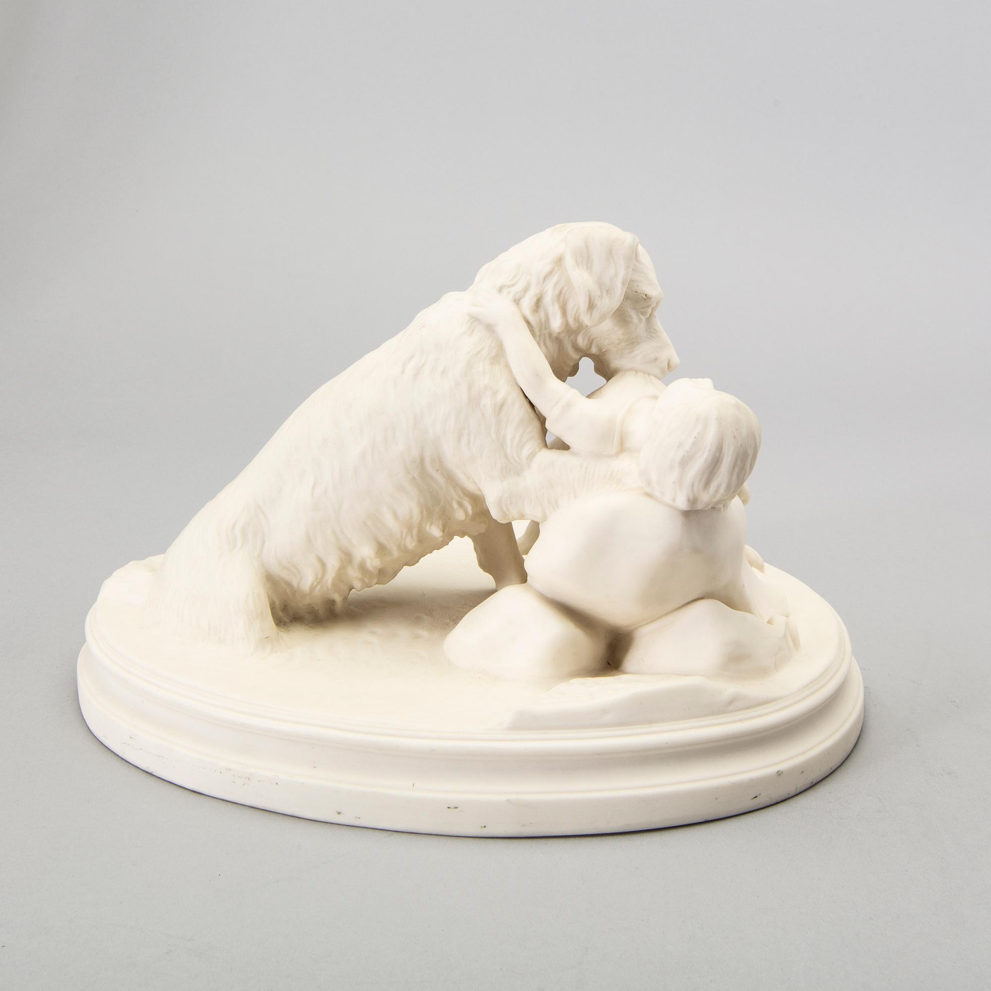 A set of two Gustavsbergs parian figurines early 1900s.