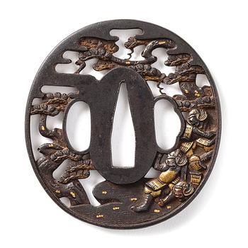 974. A Japanese bronze Tsuba, Edo period, circa 1820. Soten school.