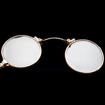 LORNJETT, guld 14K, med glas, finska stämplar, 1926.