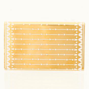 CARTIER ETUI, 18K guld, vit emalj, importstämplar Jacques Cartier, London 1927-33.
