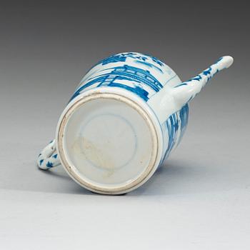 A blue and white tea pot, Qing dynasty Kangxi (1662-1722).