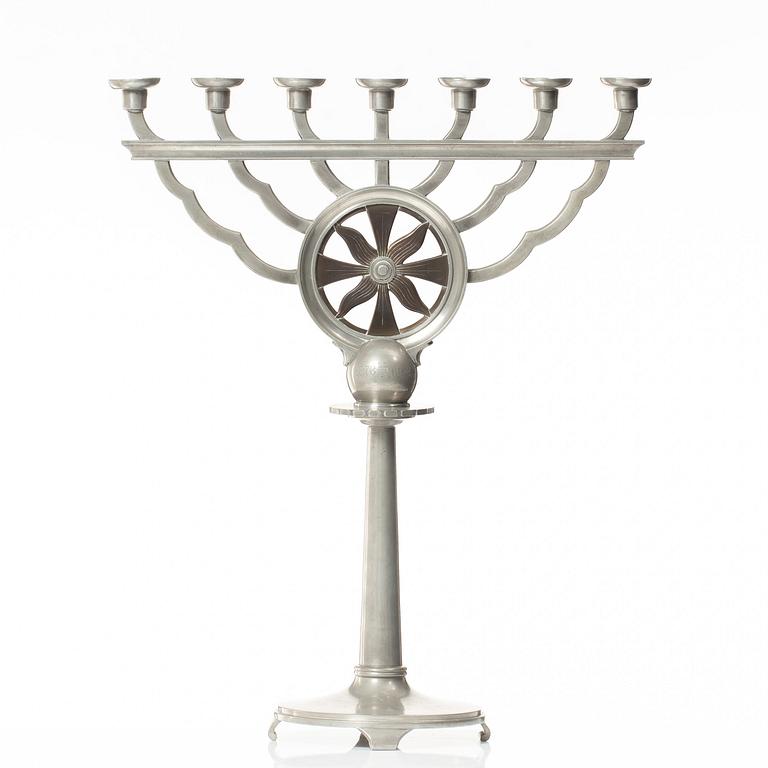 Astrid Aagesen, kandelaber, tenn, Helsingborg 1920/30-tal.