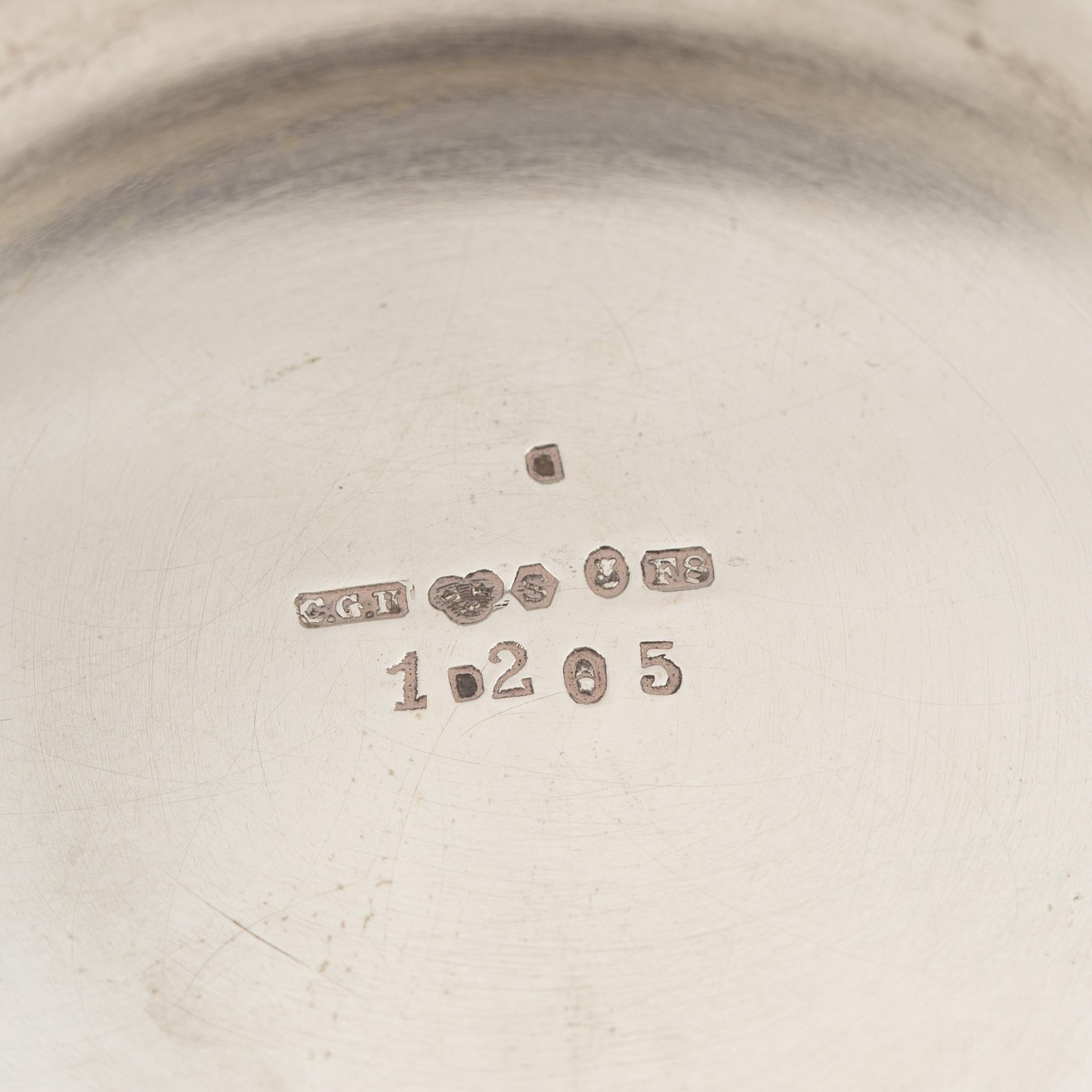 A set of three Swedish silver beakers, including CG Hallberg, Stockholm 1951.