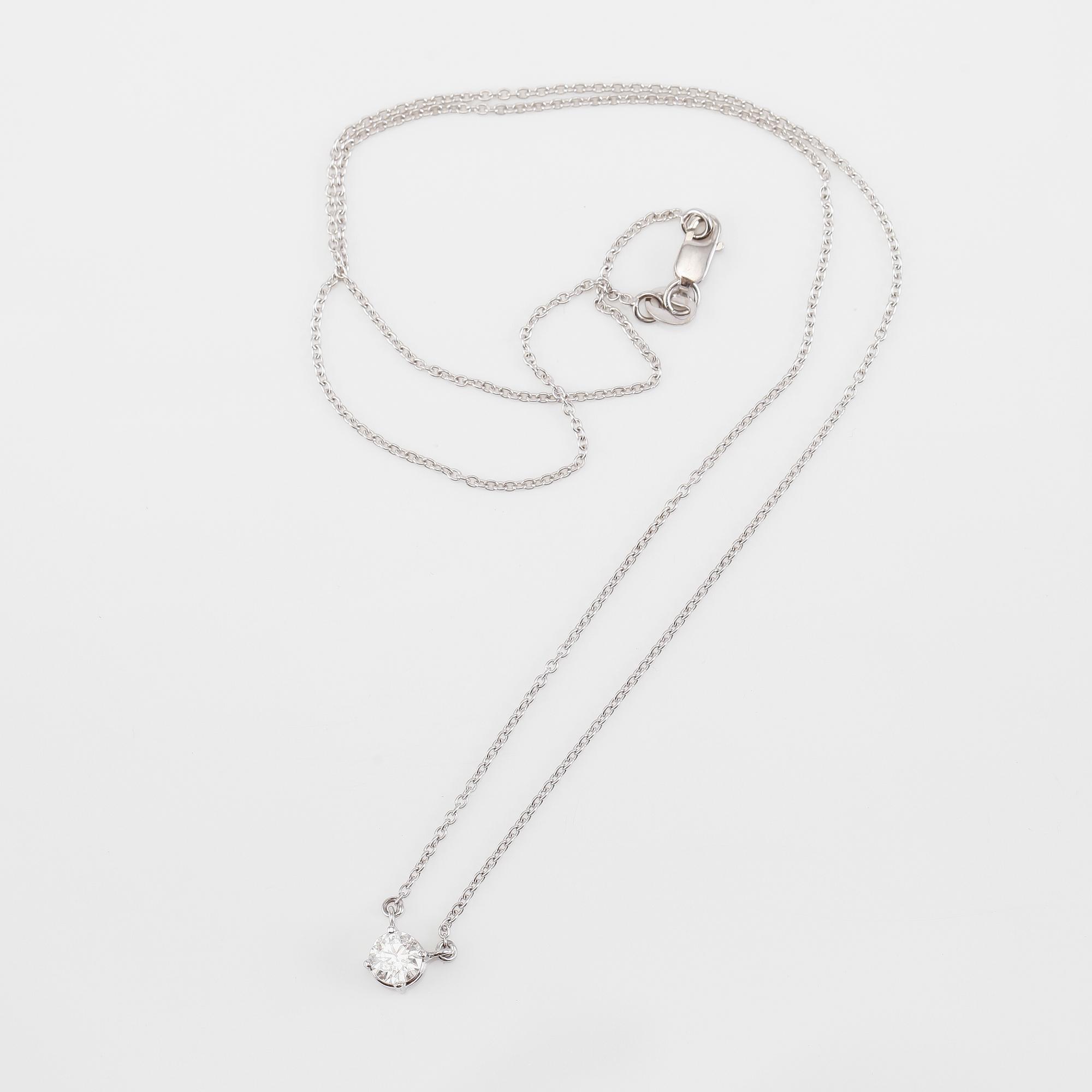 COLLIER, 18K vitguld och diamant ca 0.83 ct.