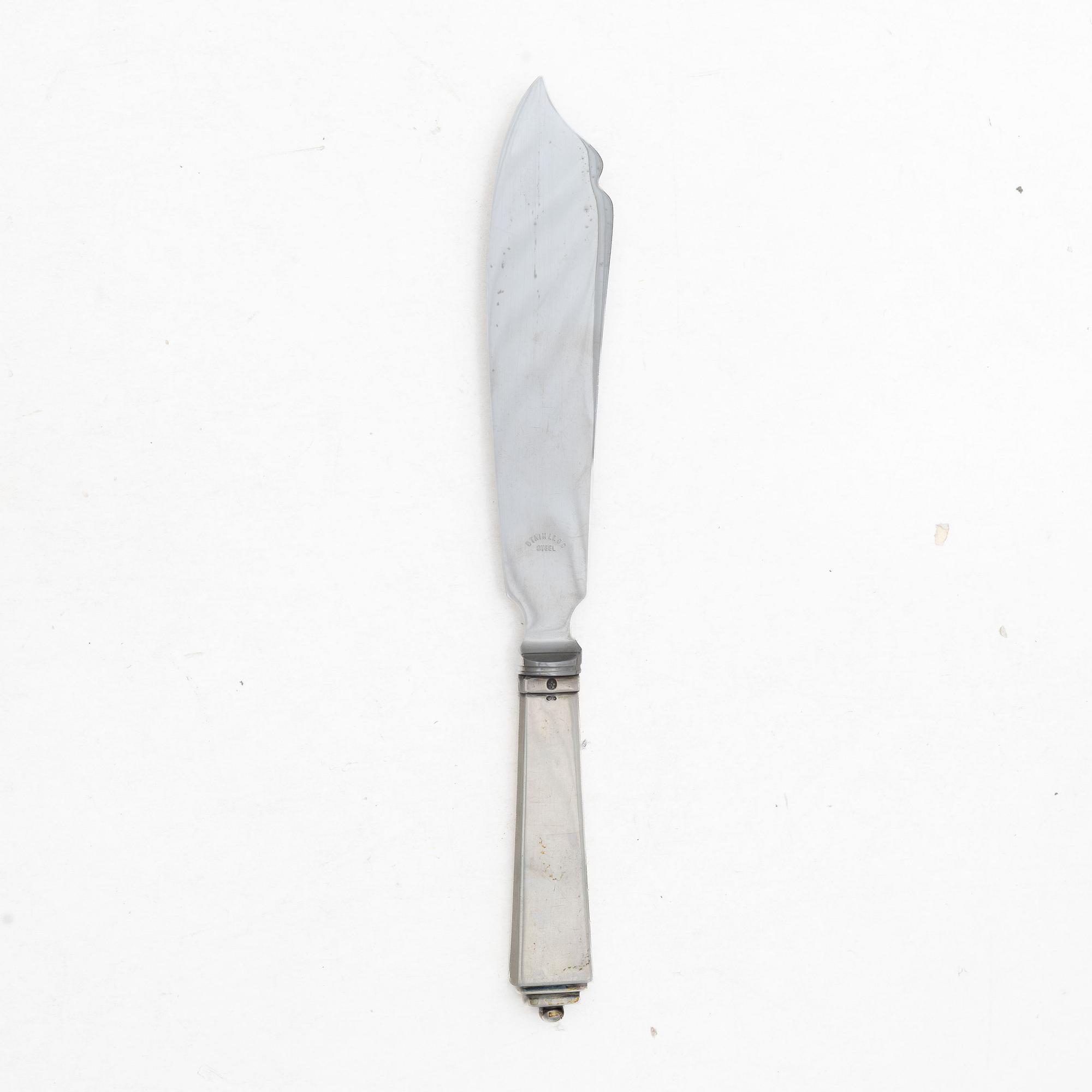 Georg Jensen, A silver 'Pyramid' fish knife, silver, Denmark, 1925–1932.