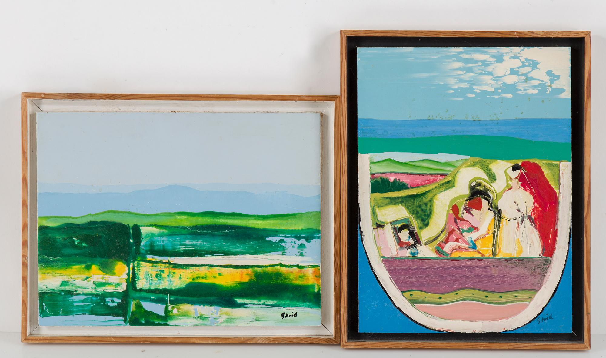 HARDY STRID, 2 st, epoxiemalj, signerade.