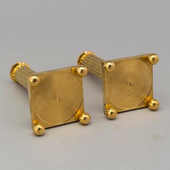 A pair of brass candles by Gusums Mässiing, 1961.