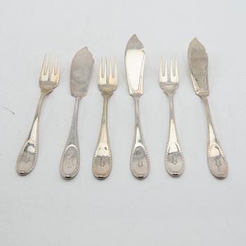 Fish cutlery 24 dlr silver Germany.
