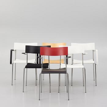 Johannes Foersom & Peter Hiort-Lorenzen, a set of six 'Campus' chairs, Lammhults, after 1992.