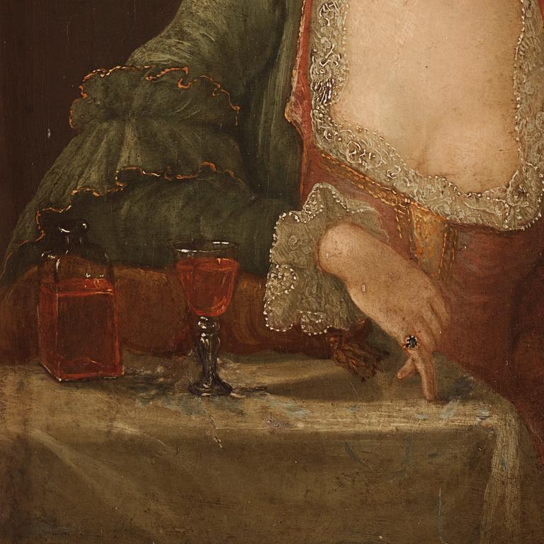 Elegant lady with a wine glass.