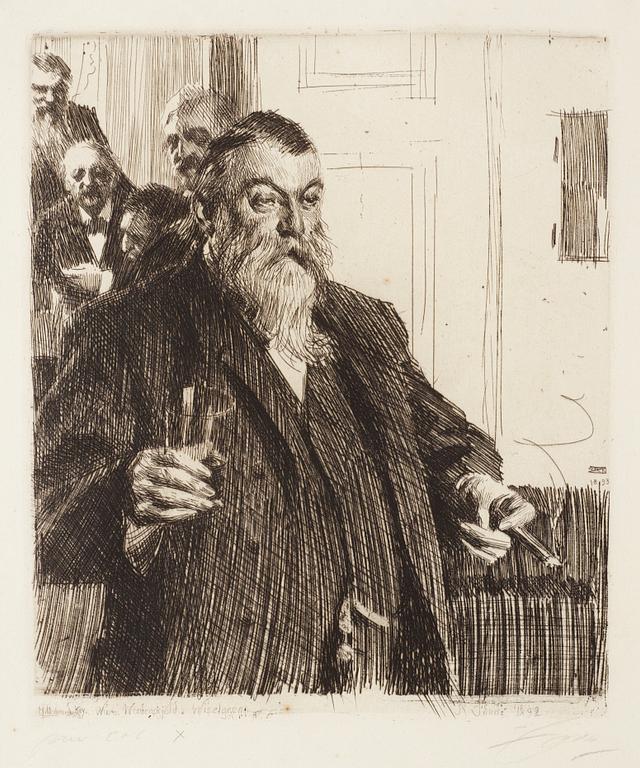 Anders Zorn, "En skål i Idun II".