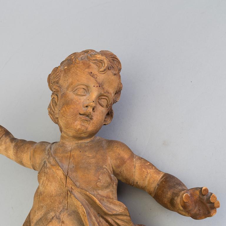 A 17th-/18th century wooden sculpture, probably Swedish.