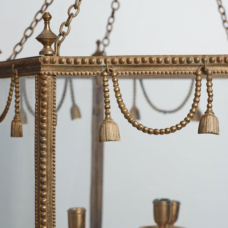 A Gustavian late 18th century four-light hanging lantern.