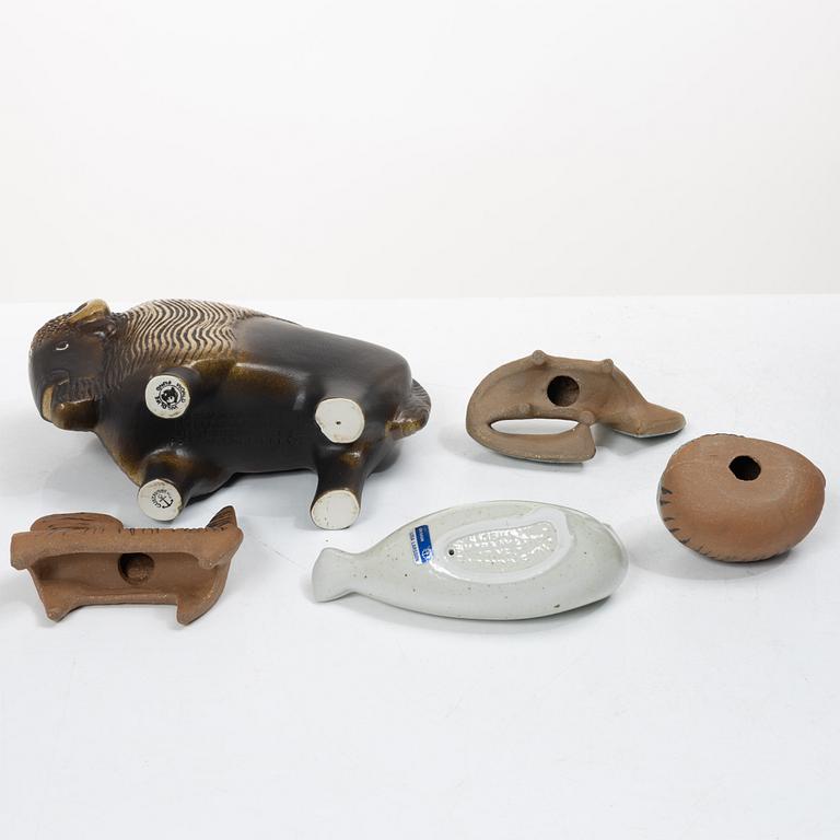 Lisa Larson, Figurines, 5 pcs, stoneware, Gustavsberg.