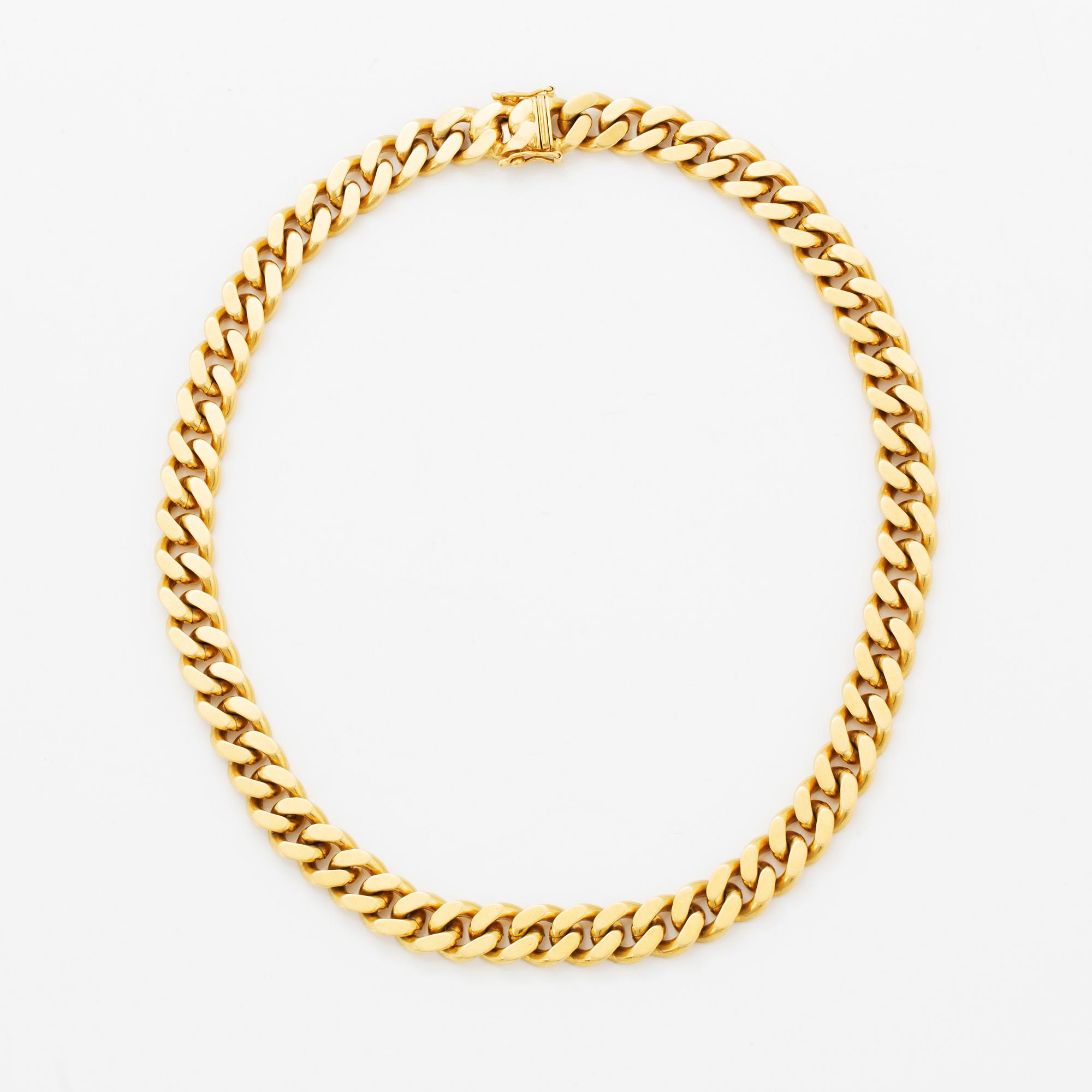 18K gold necklace.