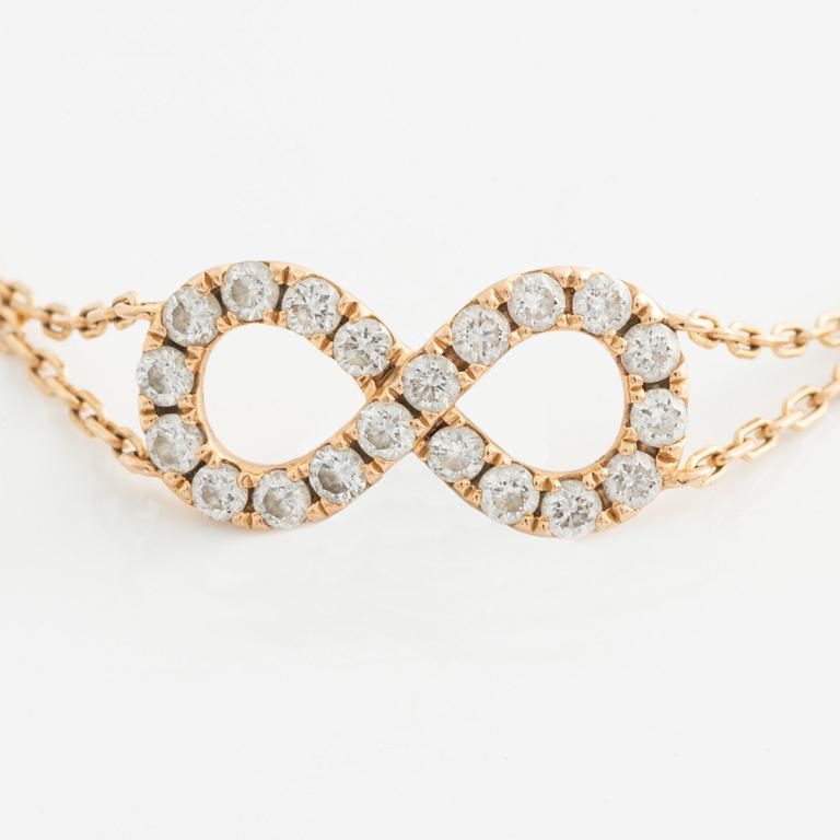 Bracelet, 18K gold with brilliant-cut diamonds.