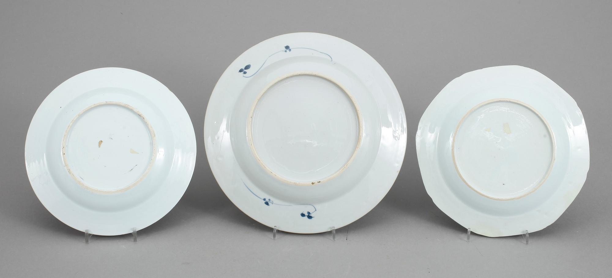 TALLRIKAR, 3 st, porslin, 1700-1800-tal.