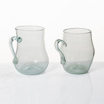 A set of two Swedish glass tankards, early 19th century.