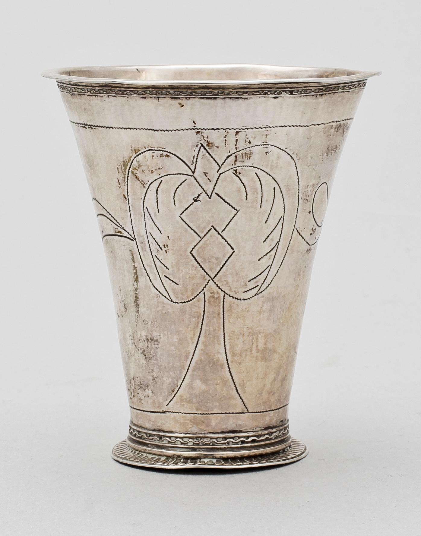 BÄGARE, silver, Petter Röding, Varberg 1755. Vikt 45 g.