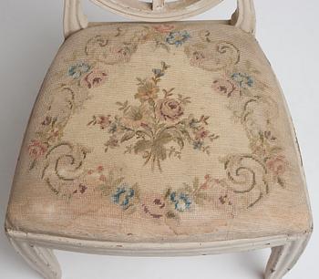 A Gustavian chair attributed to Jacob Malmsten (master in Stockholm 1780-1788).