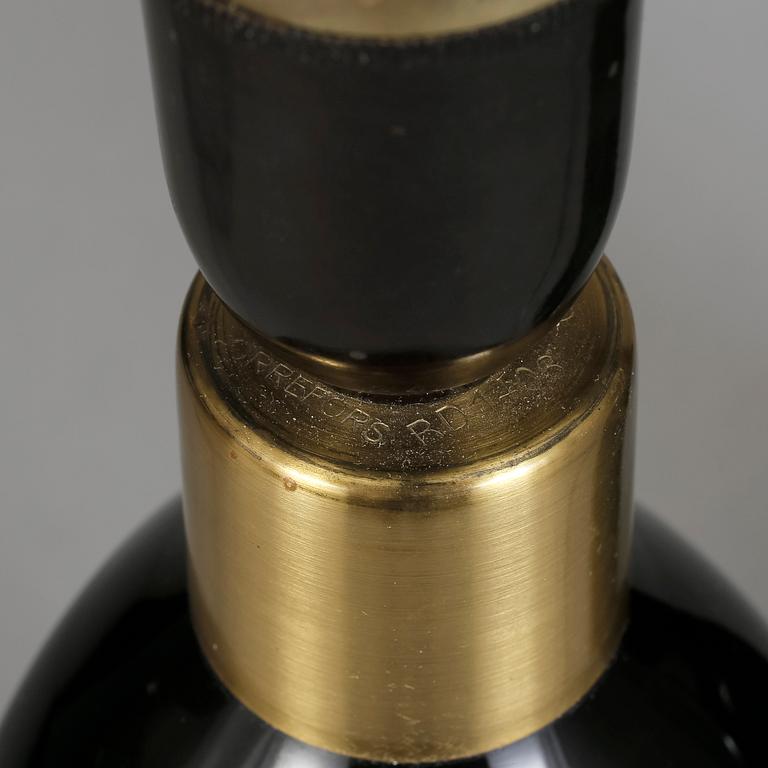BORDSLAMPOR, ett par, glas, Carl Fagerlund, Orrefors.