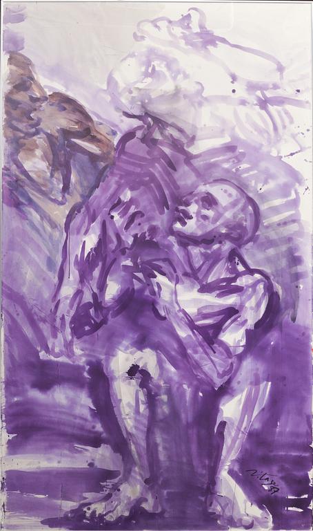 MICHEL VILAGE, gouache/akvarell, signerad och daterad 87.