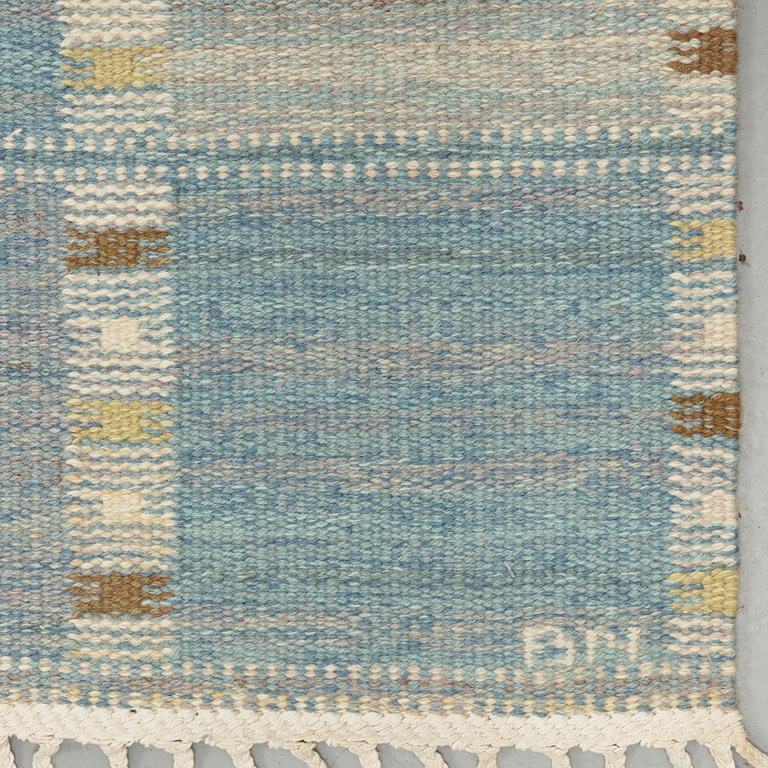 A CARPET, "Falurutan, Duhs II", flat weave, 470 x 231 cm, signed AB MMF BN.