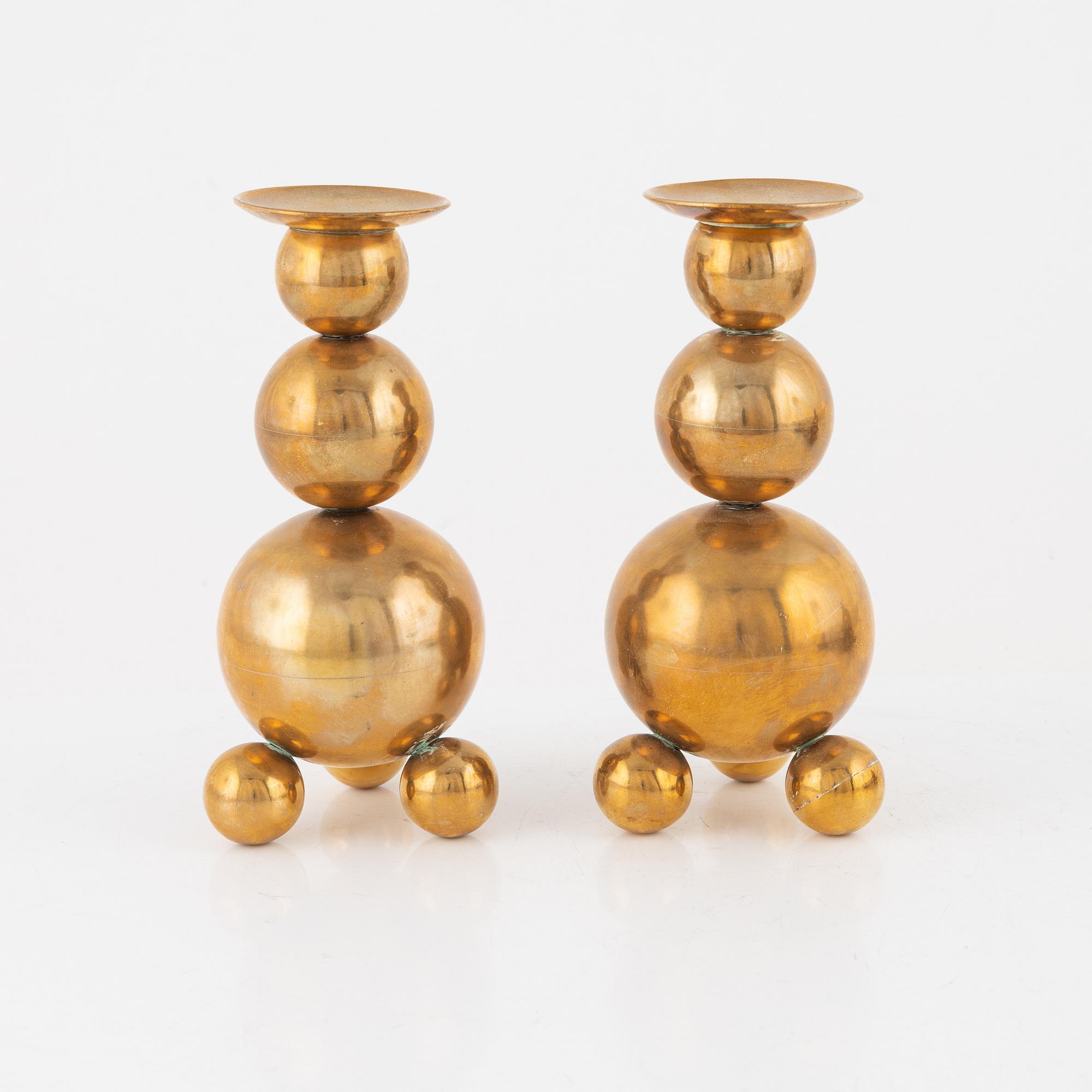 A brass five-piece inkstand suite from Gusum, 20th century.