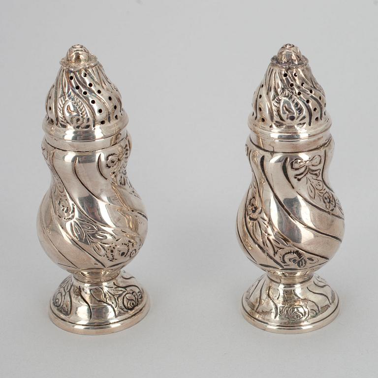 STRÖARE, 3 st, silver, en med finska och svenska stämplar, 1950-tal. Tot. vikt 284 g.