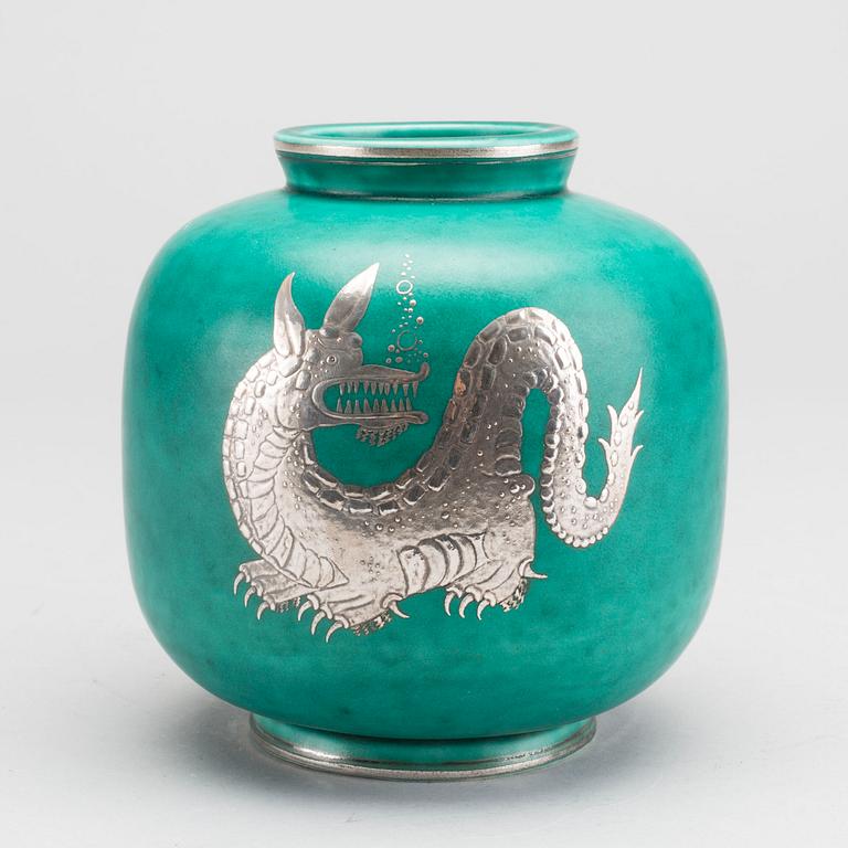 WILHELM KÅGE, vas "Argenta" stengods Gustavsberg 1942.