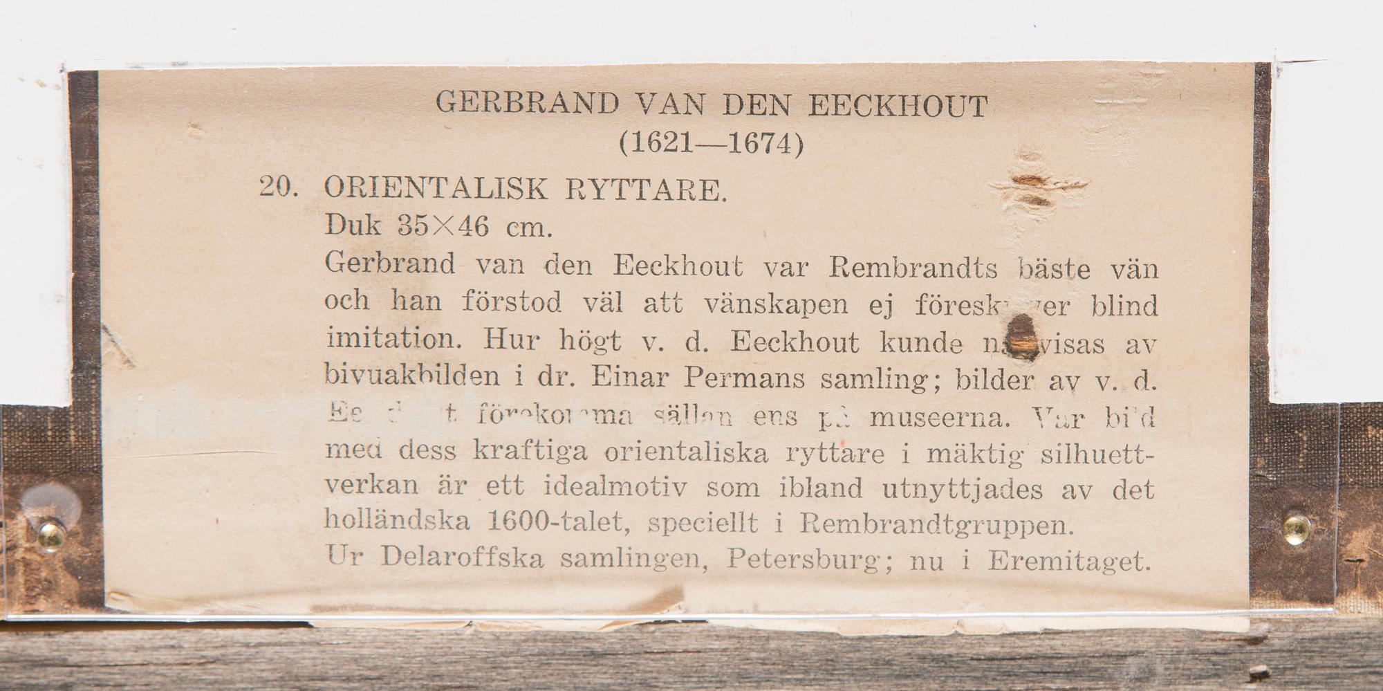 Gerbrandt van den Eeckhout, hans krets, Österländska ryttare.