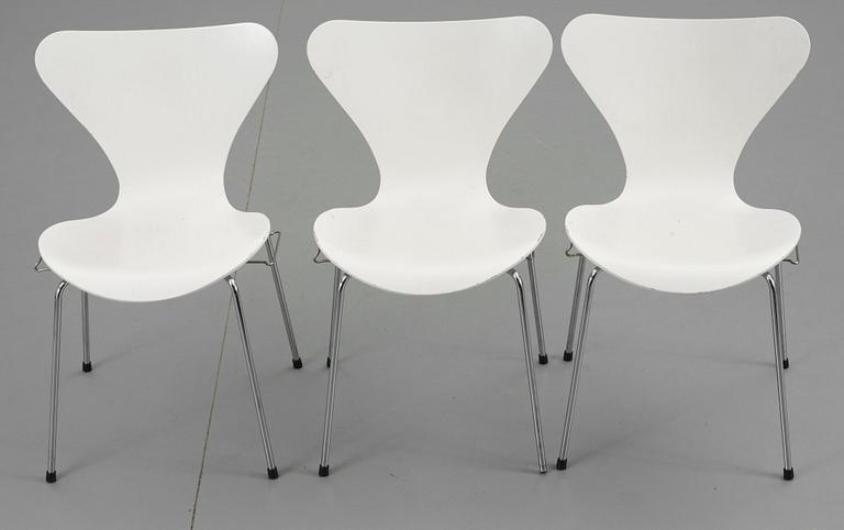 STOLAR, 10 st. "Sjuan", Arne Jacobsen, Fritz Hansen.