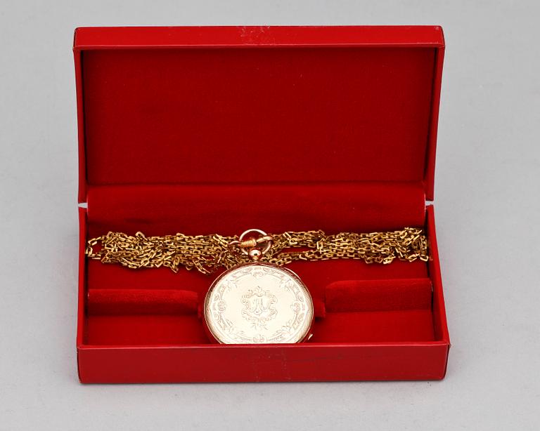 DAMFICKUR, guld 14K, sent 1800-tal. Tot ca 50 gram.