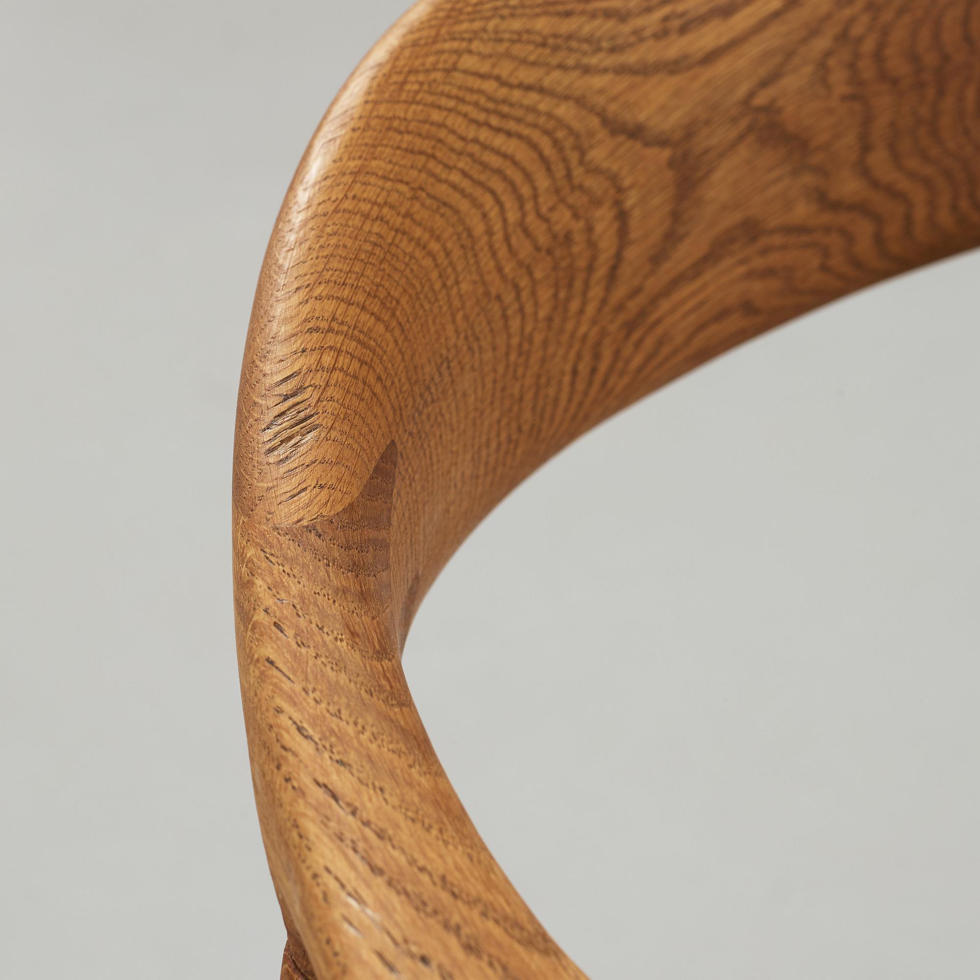 A set of six Hans J Wegner oak 'The Chair', Johannes Hansen, Denmark.