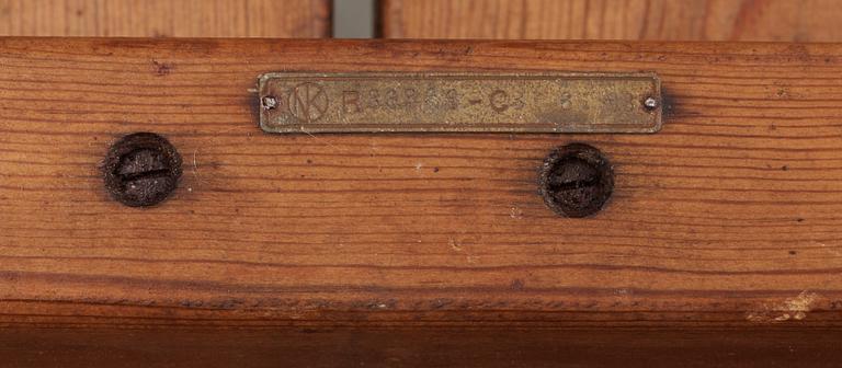 An Axel Einar Hjorth stained pine bench 'Skoga', Nordiska Kompaniet, 1933.