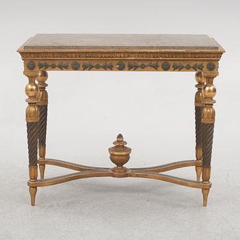 A late Gustavian-style giltwood 'table de milieu', late 19th century.