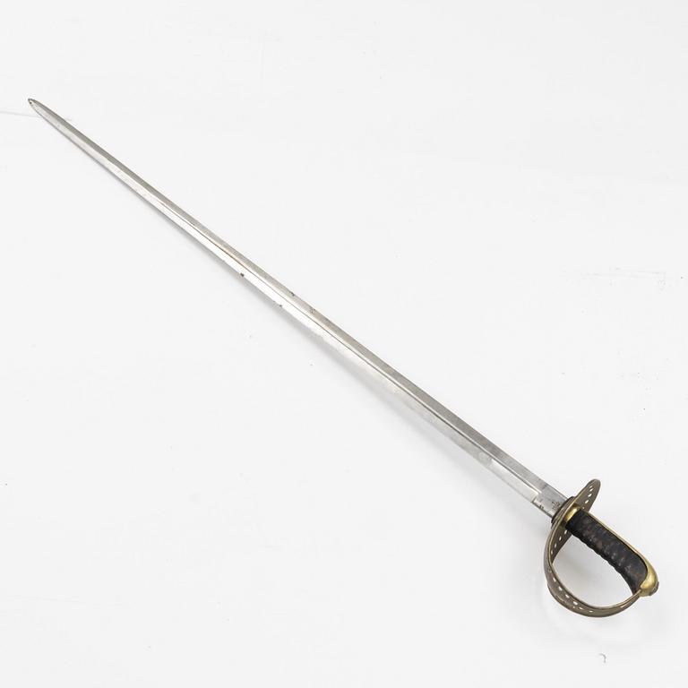 A Swedish cavalry sword with scabbard, 1893 pattern.