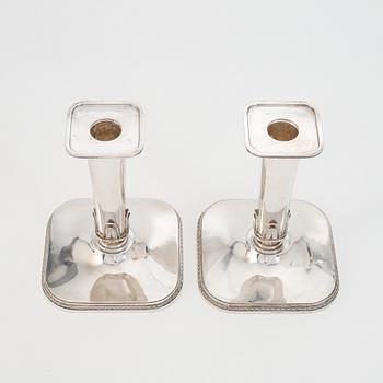 Atelier Borgila, a pair of sterling silver candlesticks, Stockholm 1946.