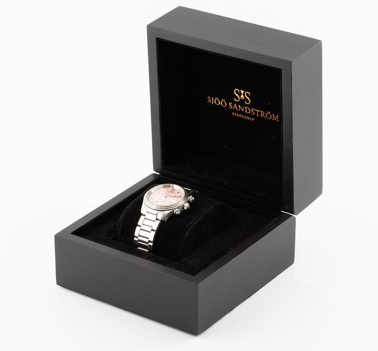 Sjöö Sandström, Royal Steel Lady Chronograph, kronograf, armbandsur, 35,5 mm.