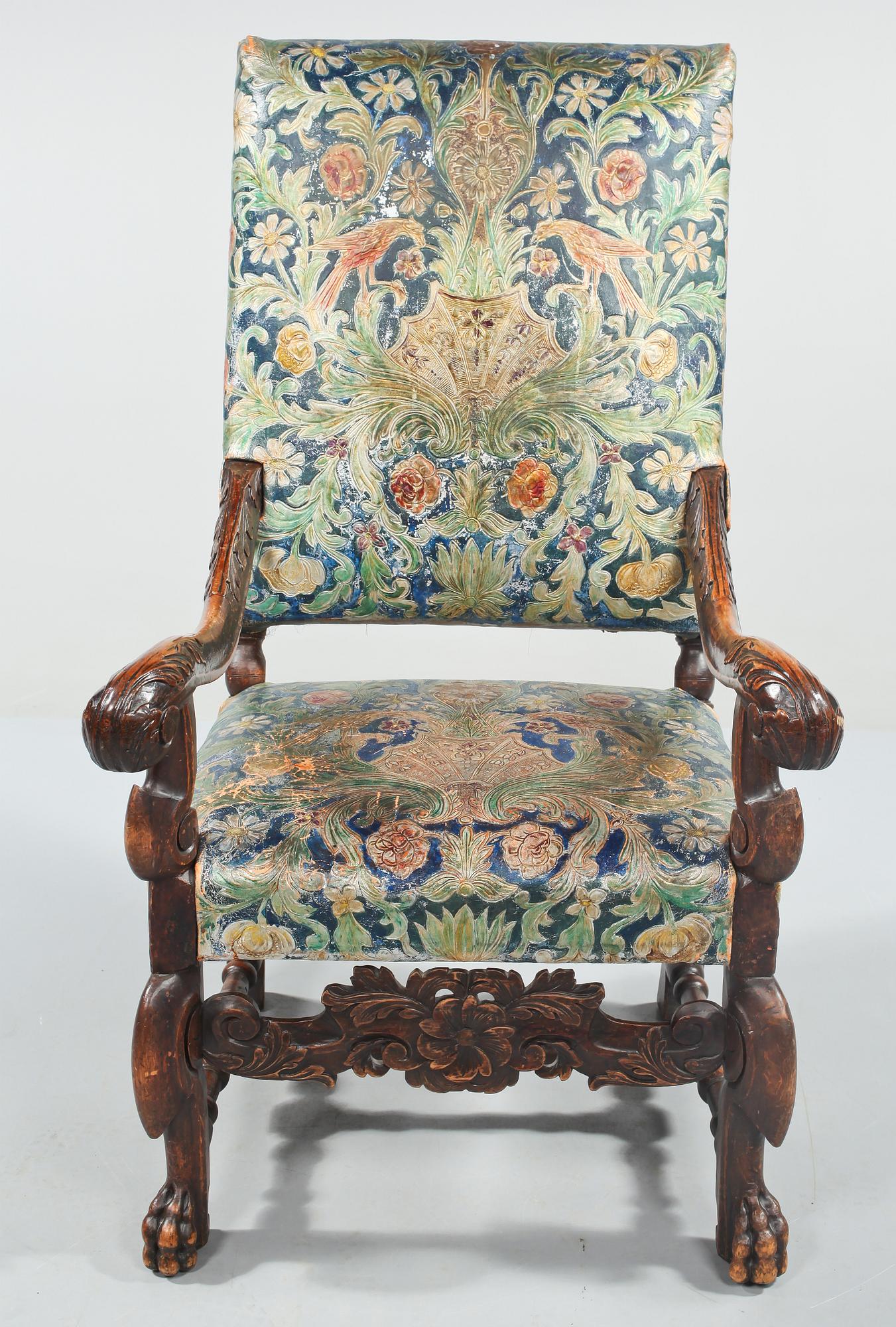 KARMSTOL, barockstil, 1800-tal.