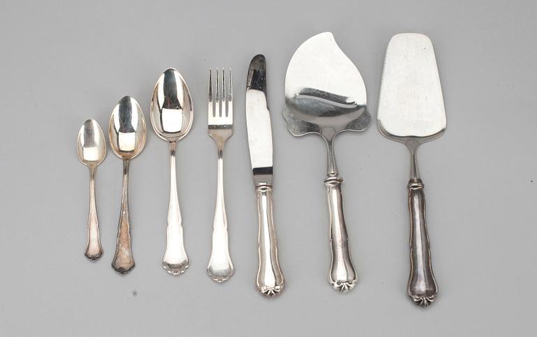 BESTICK, 32 delar, silver, "Chippendale", Auran Kultaseppä, Åbo 1990. Vikt tot. 1158,5 g.