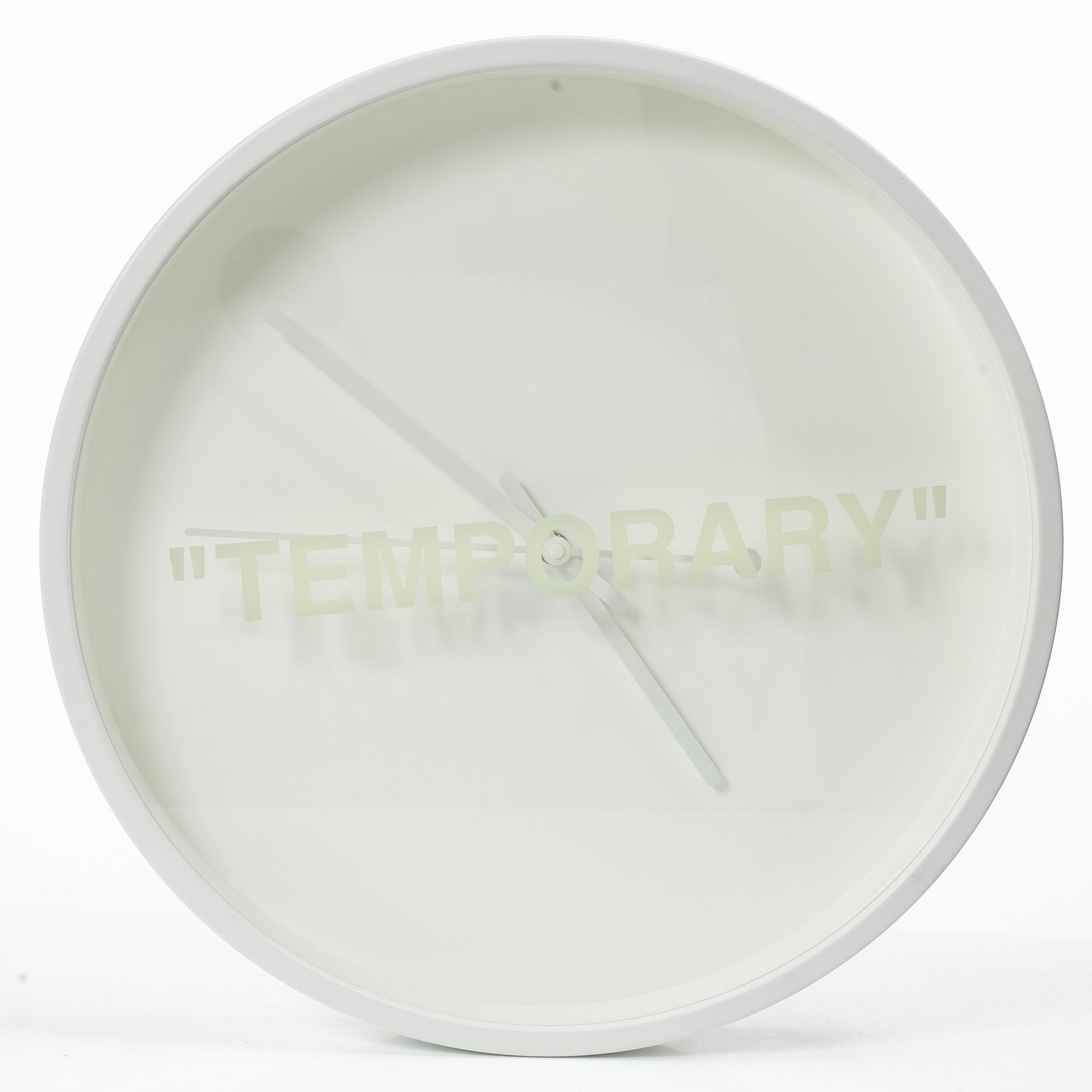 Virgil Abloh, väggur, "Temporary", Markerad, IKEA.